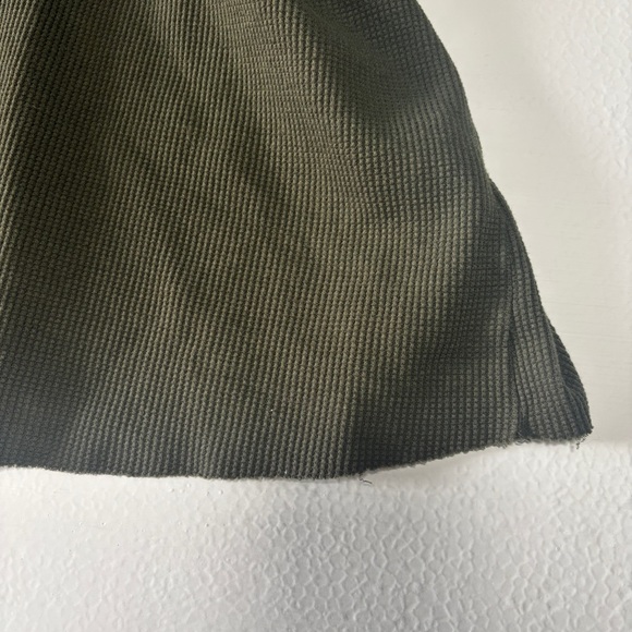 Victoria Secret’s PINK Women's Waffle Long Sleeve Dark Green Cropped Top Large - Picture 7 of 8